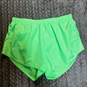 NIKE LIME GREEN WOMENS DRI FIT RUNNING SHORTS